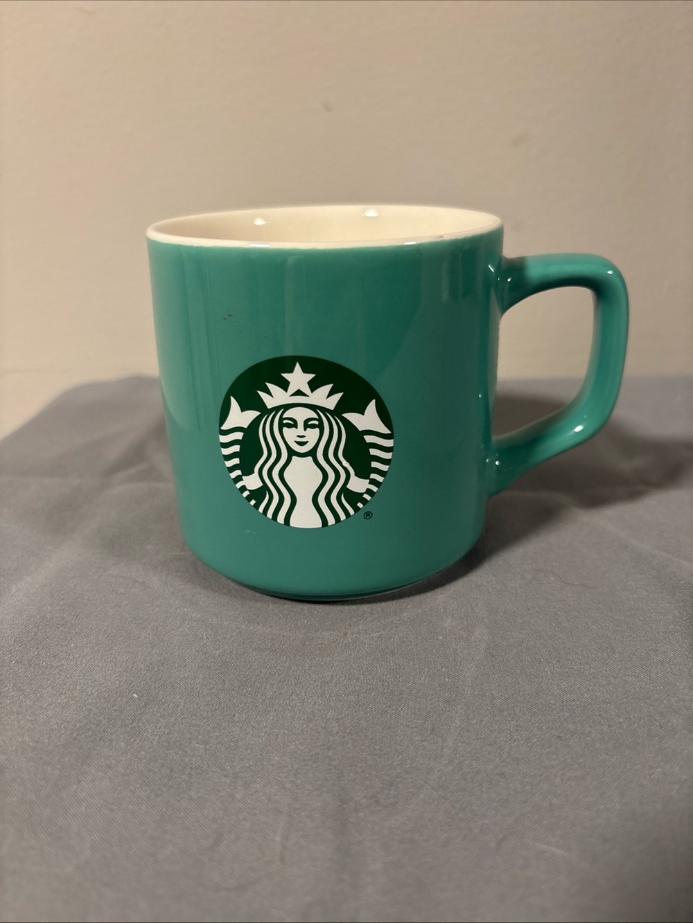 Starbucks Teal Ceramic Mug with Green Siren Logo